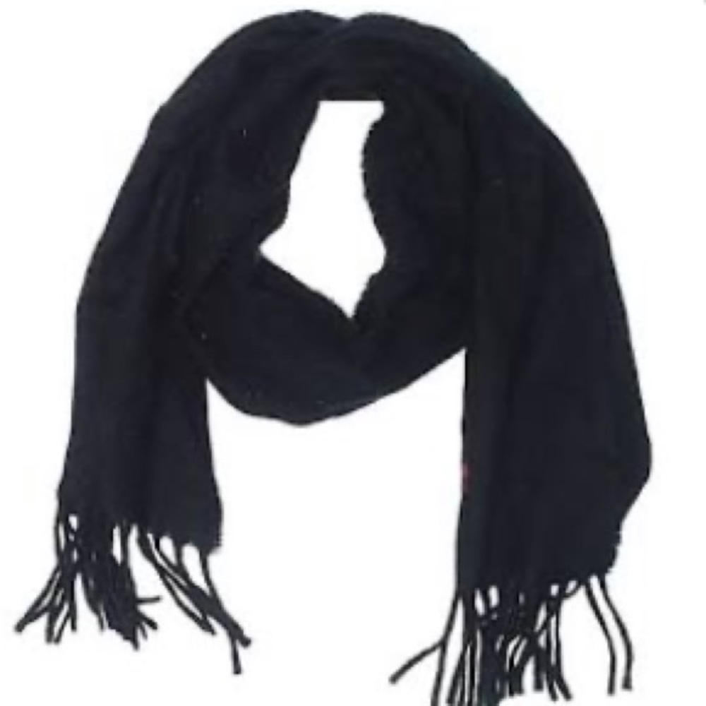 Ralph Lauren black Lined Scarf